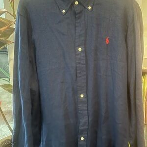 Polo by Ralph Lauren Men's Deep Blue Button Down Shirt